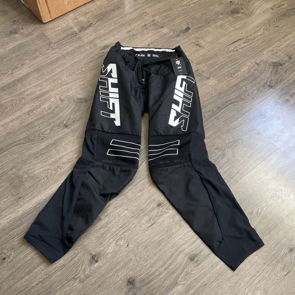 Dirtbike Pants-knee is stretch fabric to allow for movement of knee with pads